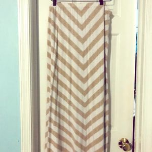 Chico’s Tan and White Maxi Skirt